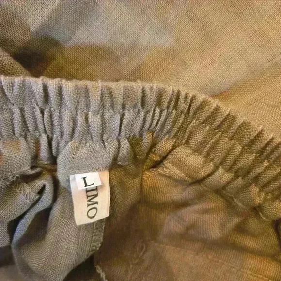 Iximo Womens 100% Linen Cropped Ankle Pants Brown Size Large - Picture 8 of 9